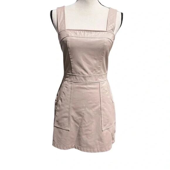 AMANDA UPRICHARD ACE DRESS PALE PINK VEGAN LEATHER SIZE L NWOT - Picture 5 of 9